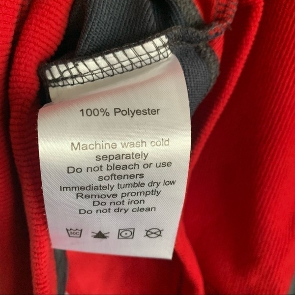 NWT Textured Fleece Jacket Classic Gray Red Pullover Corduroy - Picture 12 of 13